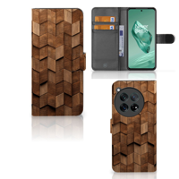 Book Style Case voor OnePlus 12 Wooden Cubes