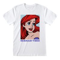 T-Shirt met Korte Mouwen The Little Mermaid Mermaid Vibes Wit Unisex - Maat: M