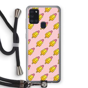 Waterijsjes: Samsung Galaxy A21s Transparant Hoesje met koord
