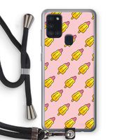 Waterijsjes: Samsung Galaxy A21s Transparant Hoesje met koord