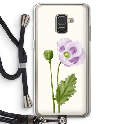Purple poppy: Samsung Galaxy A8 (2018) Transparant Hoesje met koord