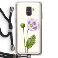 Purple poppy: Samsung Galaxy A8 (2018) Transparant Hoesje met koord