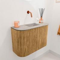 Toiletmeubel Mondiaz Joya Dlux | 63.2 cm | Meubelkleur Oak | Faye wastafel Glace Wasbak Midden | Zonder kraangat(en) Toiletmeubel Mondiaz Joya Dlux | 63.2 cm | Meubelkleur Oak | Faye wastafel Glace Wasbak Midden | Zonder kraangat(en)