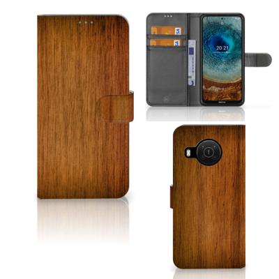 Nokia X10 | Nokia X20 | Book Style Case | Donker Hout