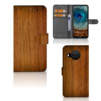 Nokia X10 | Nokia X20 | Book Style Case | Donker Hout