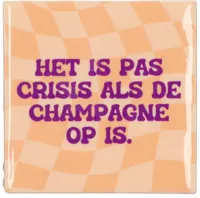 Daan Kromhout Design tegeltje keramiek champagne 10x10cm oranje