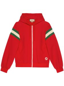 Gucci hoodie en coton à logo imprimé - Rouge