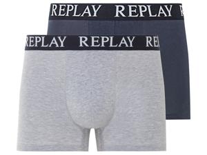 REPLAY 2 heren boxershorts (XXL, Grijs/blauw)