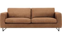 Goossens Excellent Bank Jovani bruin, leer, 3,5-zits, urban industrieel