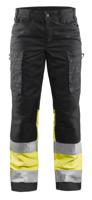 Blåkläder Dames werkbroek High-Vis met stretch 71611811 | Zwart/High-Vis Geel | Maat 46 - 7330509615775