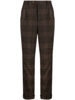 Brunello Cucinelli pantalon slim à carreaux Prince de Galles - Marron
