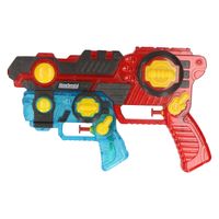 2x Waterpistolen/waterpistool rood/blauw 2-delig van 26 cm kinderspeelgoed