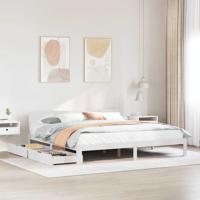 Bedframe met lades massief grenenhout wit 180x200 cm