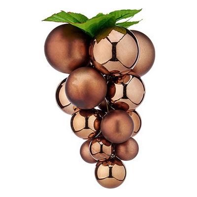Kerstbal Krist+ 01834 Bruin Plastic Druiven Klein