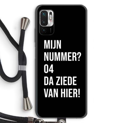 Da ziede van hier - Zwart: Xiaomi Redmi Note 10 5G Transparant Hoesje met koord