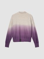 Dip dye cashmere trui met opstaande kraag
