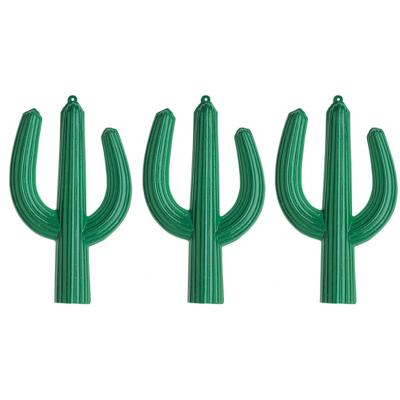 Decoratie cactus - 3x stuks - 3D - 62 x 37 cm - PVC - Mexicaanse/western thema versiering