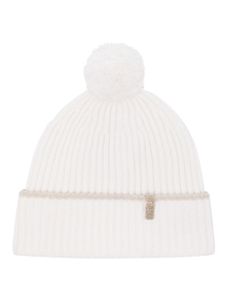 Brunello Cucinelli bonnet à pompon - Blanc