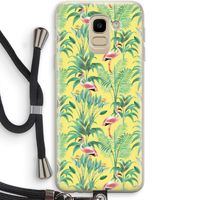 Flamingo party: Samsung Galaxy J6 (2018) Transparant Hoesje met koord