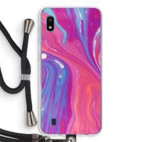 Paarse stroom: Samsung Galaxy A10 Transparant Hoesje met koord