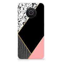 Nokia X10 | X20 | TPU Hoesje | Zwart Roze Vormen