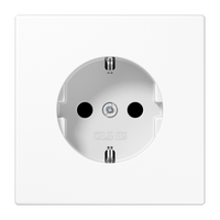 Jung wandcontactdoos 1-voudig met randaarde en kinderbeveiliging alpin wit LS1520NKIWW