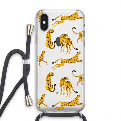 Luipaard: iPhone XS Transparant Hoesje met koord