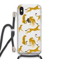 Luipaard: iPhone XS Transparant Hoesje met koord