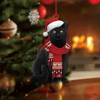 Kerstboom Hanger met Zwarte Kat in Winterse Outfit - Home & Living - Spiritueelboek.nl