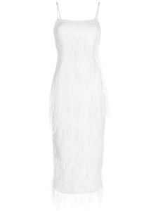 Rachel Gilbert robe mi-longue Aster à détails de plumes - Blanc