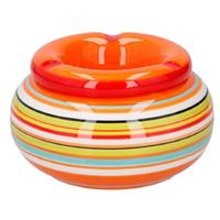 G.Wurm Storm asbak Casablanca - Keramiek - oranje/multi kleuren - 11 x 6 cm