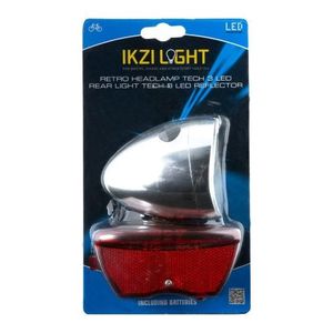 IKZI Verlichtingset Retro led batterij zilver/rood