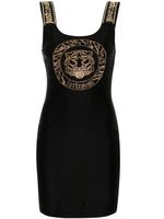 Just Cavalli robe courte à motif Tiger Head - Noir