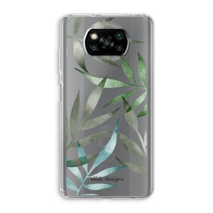 Tropical watercolor leaves: Xiaomi Poco X3 Pro Transparant Hoesje