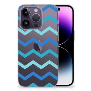 Apple iPhone 14 Pro TPU bumper Zigzag Blauw