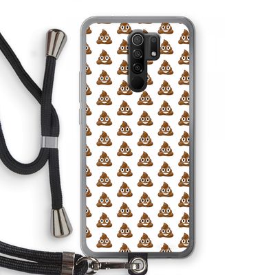 Poop emoji: Xiaomi Redmi 9 Transparant Hoesje met koord
