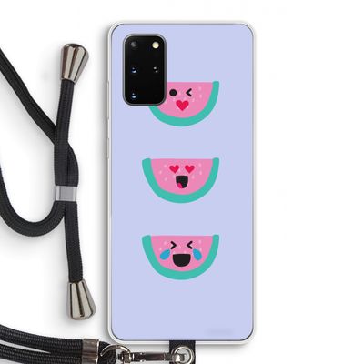 Smiley watermeloen: Samsung Galaxy S20 Plus Transparant Hoesje met koord