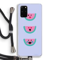 Smiley watermeloen: Samsung Galaxy S20 Plus Transparant Hoesje met koord
