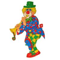 Wanddecoratie carnaval clown 70 cm - Feestdecoratievoorwerp - thumbnail