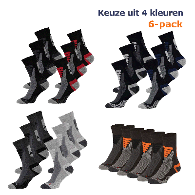 Xtreme Wandelsokken 6-pack Multi Grey-45/47