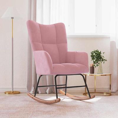 Schommelstoel fluweel roze
