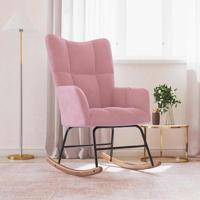 Schommelstoel fluweel roze