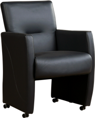 Donkerblauwe leren moderne eetkamerfauteuil Pleasure - Toledo Leer Pacific (donkerblauw leer)