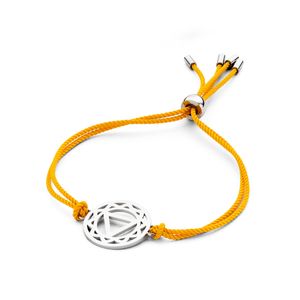 CO88 Collection Chakra 8CB 90212 Armband met Stalen Element - Solar Plexus Chakra Ø 20 mm - One-size - Geel