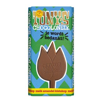Tony&apos;s Chocolonely - Gifting bar: Je wordt bedankt! (Melk Amandel Kletskop) - 180g