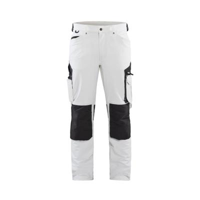 Blåkläder Schildersbroek met 4-weg stretch 10891645 | Wit/Donkergrijs | Maat 62 - 7330509743744