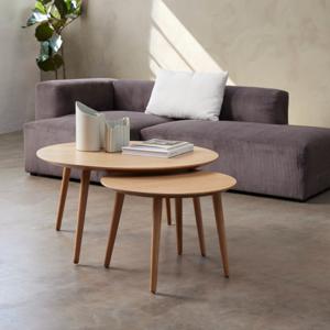 Salontafel Adda Rond Naturel Eiken Set van 2 - Giga Living