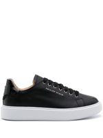 Philipp Plein baskets en cuir à plaque logo - Noir - thumbnail