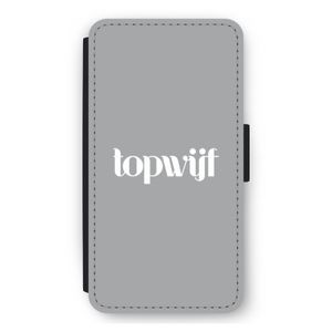 Topwijf Grijs Wit: iPhone 12 mini Flip Hoesje