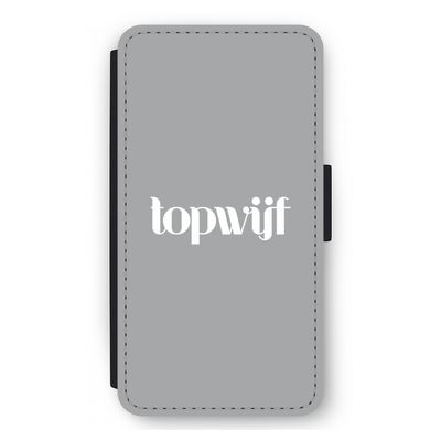 Topwijf Grijs Wit: iPhone 12 mini Flip Hoesje